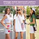 Metal Cup Holder with Strap for Stanley Cup 40 oz, Water Bottle Carrier Bag for Stanley Cup AccessoriesSports Water Bottle Accessories(White)