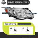 Headlights W/Bulbs for 2009 2010 Toyota Corolla Halogen Headlamp Replacement Driver & Passenger Side