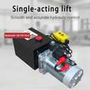 Single Acting Hydraulic Pump 4 Quart Hydraulic Power Units 12V DC Hydraulic Pump SAE#6 Connector for Dump Trailer Car Lifting