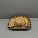 2 Packs Mexican Sombrero Hat with Serape Trim Large Straw Sombrero Hat for Cinco De Mayo Carnival Mexican Theme Party Dress Up Accessories