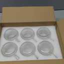 6 PACK Premium Glass Coffee Mugs with Handle, 12 OZ Classic Vertical Stripes Glass Coffee Cups, Transparent Tea Cup for Hot/Cold Beverages, Glassware Set for Americano, Latte, Cappuccino