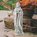 Virgin Mary Statue Outdoor, Religious Garden Statue, Blessed Mother Outdoor Statue, Large Outdoor Garden Statues Home Yard Patio Lawn Hallway (Gray)