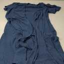 PRETTYGARDEN Women's Summer Maxi Dress Casual Wrap Floral Boho Short Sleeve V Neck Split Ruffle Beach Long Dresses (Large, Z_blue)