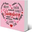6 x Mukjyuyi Breast Cancer Sign Breast Cancer Survivor Wooden Sign Breast Cancer Awareness Decorations for Home Shelf Desk, Encouragement Gifts for Breast Cancer Warrior, polychrome (heart)