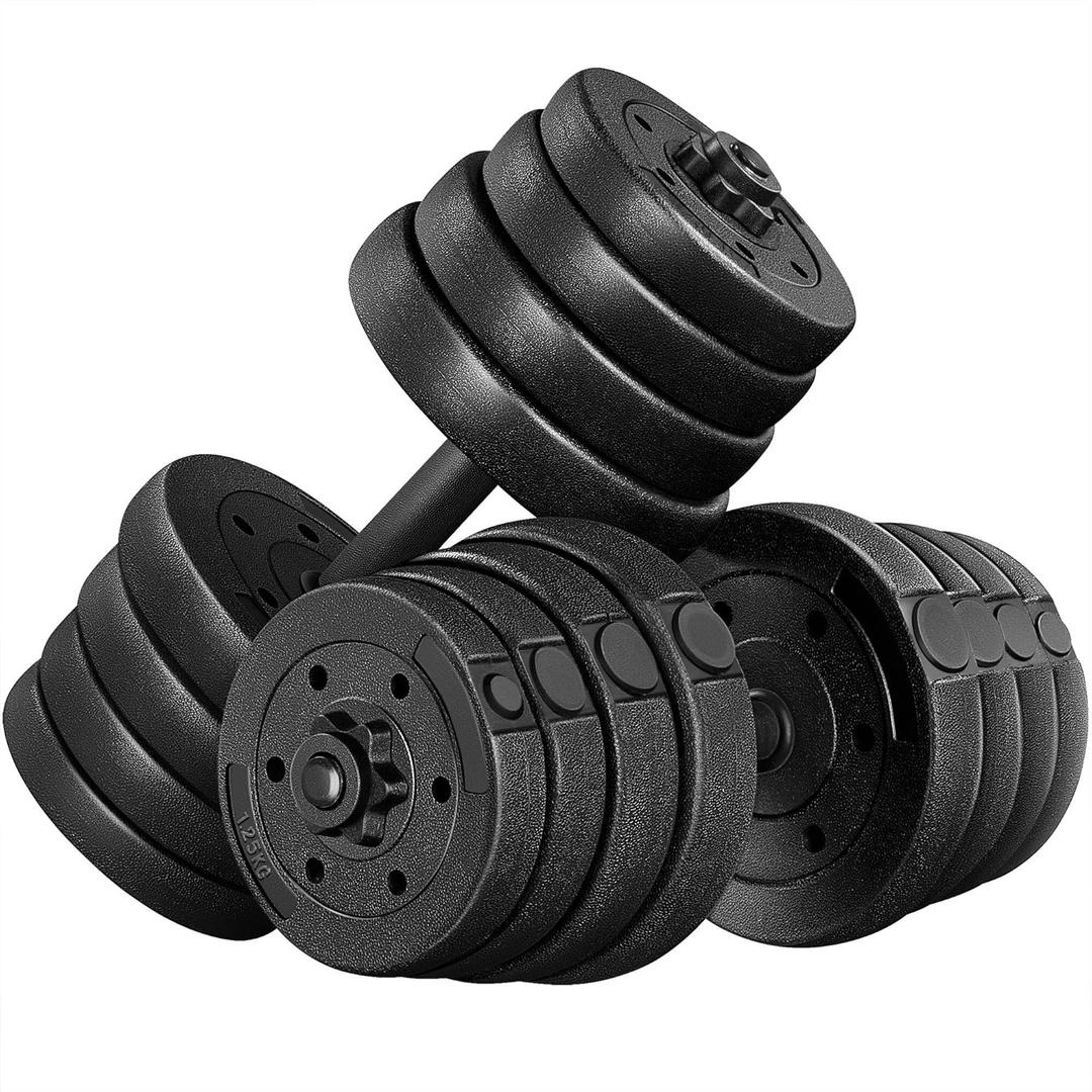 Yaheetech Adjustable Dumbbells Weight Set Dumbbell Weights Exercise & Fitness Equipment w/ 4 Spinlock Collars for Women & Men Home Gym Strength Training (66 pounds, Black)