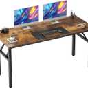 Need Folding Desk, 54 inch Large Computer Desk for Home Office, No Install Needed Study Student Writing Table Desk Workstation, Rustic Brown