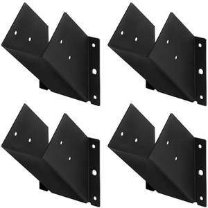 GBGS 4 Pcs 45-Degree 4x4 Beam Support Bracket,Inner Width:3-1/2",14 Gauge 45°Angle Post and Beam Knee Bracket for Pergola