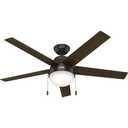 Hunter Fan Company, 50232, 52" Anslee Premier Bronze Ceiling Fan, Indoor LED Ceiling Fan with Remote and Pull Chain