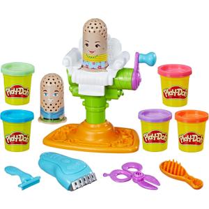 Play-Doh Buzz 'n Cut Fuzzy Pumper Barber Shop Set, Electric Buzzer, 5 Colors of 2-Ounce Cans, Preschool Toys, Christmas Gifts Girls & Boys, Ages 3+