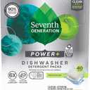 Seventh Generation Power Plus Dishwasher Detergent Packs Fresh Citrus scent for sparkling dishes Dishwasher tabs 40 count