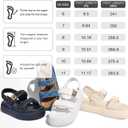 FITORY Women Platform Sandals Comfortable Open Toe Beach Shoes with Adjustable Buckle Straps for Summer Size 6-11 (Black)