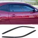 Side Window Visors Wind Vent Deflector for 2010-2024 Chevrolet Camaro,2pcs Outside Mount Tape-On Dark Smoke Tint Nice Sun Rain Guards Set 92341