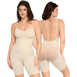 FeelinGirl Backless Shapewear for Women Tummy Control Seamless Sculpting Postpartum Thigh Slimmer Body Shaper M/L