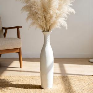 White Ceramic Tall Floor Vase,19.7 Inch Large Decorative Vase for Home Decor,Living Room,Bedroom,Bathroom,Kitchen,Centerpieces,Office,Minimalism Style Design for Pampas Grass Vase
