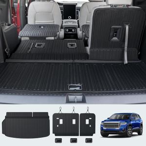 Cargo Liners & 3rd Row Backrest Mat for 2024 2025 2026 Gmc Acadia 7 Seats, All Weather TPE Protector Accessories, Trunk Mats and 3rd Row Seat Back Covers