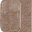 Garland Rug Traditional 2 Piece Nylon Washable Bathroom Rug Set (21x34/22x60) Taupe