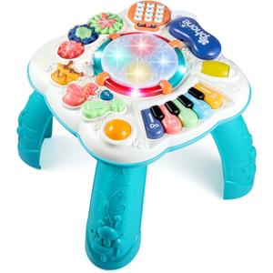 Baby & Toddler Toys, Baby Activity Center 6 to 12-18 Month Old, Learning Musical Table Toys for 1 2 3 Year Old Boys Girls Gifts (Green)