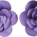 2pcs 16inch Purple Paper Flower Backdrop Decoration Party Paper Flower Wedding Rose Flower Wall Backdrop DIY Paper Handmade Craft for Nursey,Baby Shower,Birthday,Home Decor (16inch, Purple)