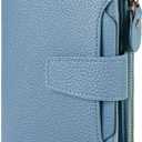 FALAN MULE Small Wallet for Women Leather Bifold Compact RFID Blocking Small Womens Wallet Purse (Aa-Blue)