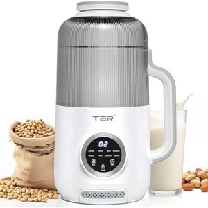 10 in 1 Nut Milk Maker Machine, 40oz Soy Milk Maker Blender with 10 Blades, Auto-Clean, Keep Warm, Delay Start, Ultra-Quiet Milk Maker for Homemade Almond, Coconut, Juice, Milkshake, White
