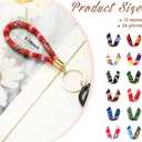 Junkin 24 Pcs Boho Bulk Keychains for Women Men Cute Designer Key Chains Accessories Christmas Employee Appreciation Gifts