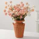 trytuny Fake Fall Flowers for Vase, Faux Silk Kiku Mums, Artificial Pom pom Floral Bouquets Indoor Centerpiece Office Coffee Table Boho Home Decorations (12, Mixed Cream)