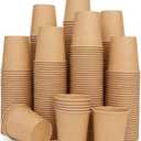 Vumdua 500 Pcs 6 oz Kraft Paper Cups - Disposable Paper Cups Hot Cold Beverage Drinking Cup for Coffee, Water, Tea, Juice, Espresso & Cortado