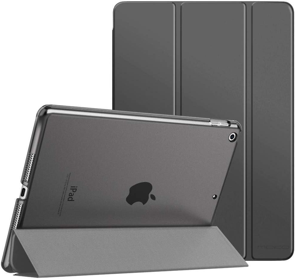 MoKo Case for iPad 10.2 iPad 9th Generation 2021/ iPad 8th Generation 2020/ iPad 7th Generation 2019, Slim Stand Hard Back Shell Smart Cover Case for iPad 10.2 inch, Auto Wake/Sleep, Space Gray