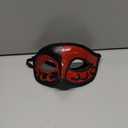 2025 New Masquerade Mask with Feather for Couples - Women's Masquerade Mask with Feather & Men Venetian Costume Mask (Black Red)