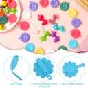 Hoteam 100 Pcs Self Hinge Plastic Hair Clips Hair Barrettes for Girls Bows Clips Flower Barrettes Retro Assorted Hairs Accessories Set for Toddler Baby Girl(Cool)