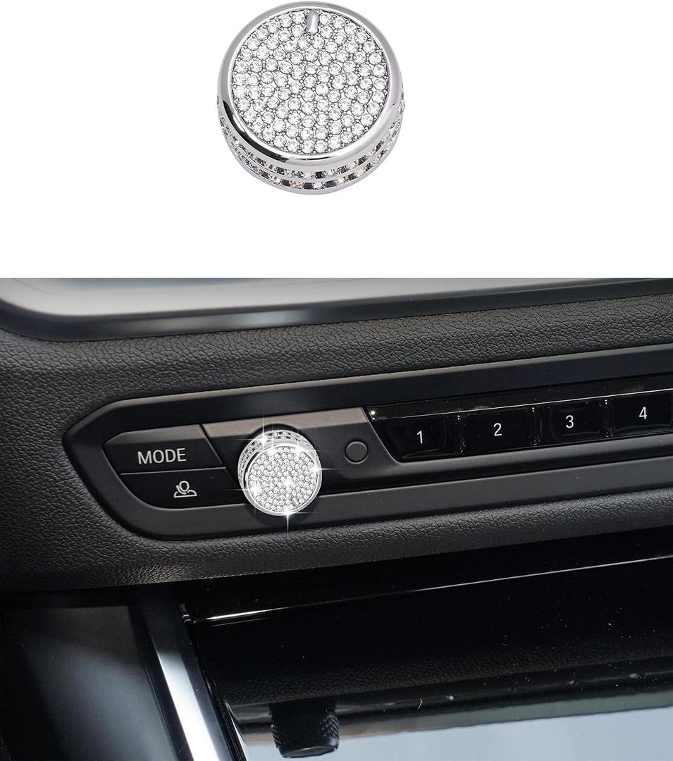 CONGCONG for BMW Bling Volume Tune Button Crystal Accessory Interior Knob Cover Compatible Fit BMW 330 i 2020-2022/X3 2021-2022/430 2021-2022/ X4 2022-2023/ X5 2019-2023/X6 2020-2023 (Volume)