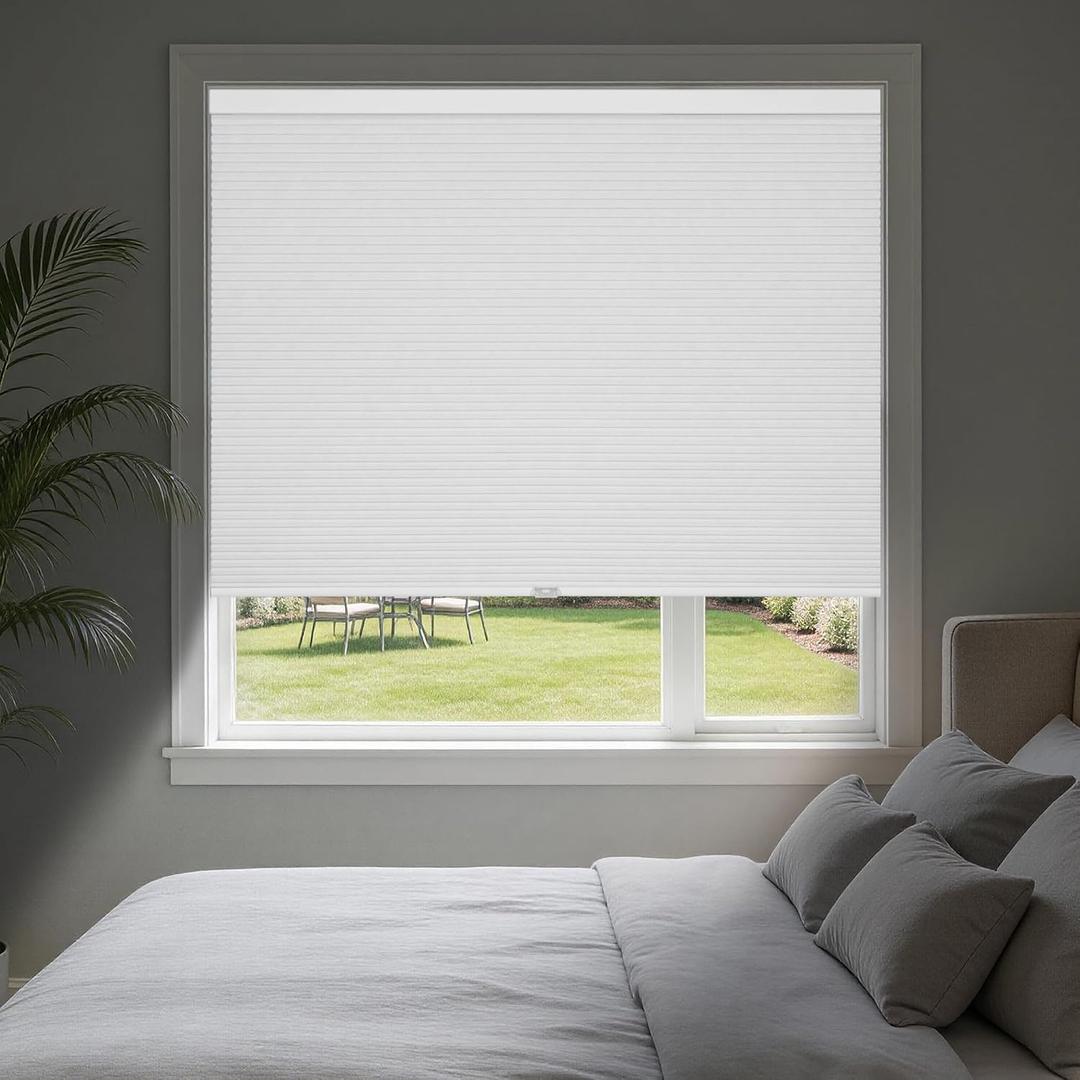 Cordless Thermal Insulation Cellular Shades,White,32''Wx48''H