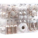 Sea Team 80Pack Assorted Shatterproof Christmas Ball Ornaments Set Decorative Baubles Pendants with Reusable Handheld Gift Package for Xmas Tree (Rose Gold)