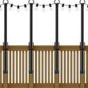 NUERPO 4 Pack String Light Poles,5Ft Metal Poles for Outdoor String Lights,Outdoor Light Poles with Post,Poles/Stand for Outside,Patio,Deck,Backyard,Garden Wedding,Party
