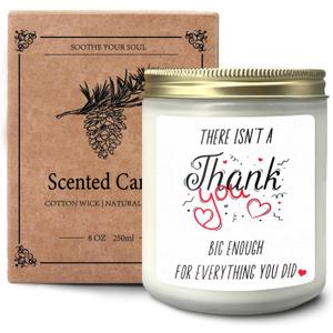 Thank You Gifts Appreciation Gifts for Women Friends Teacher Nurse Doctor Coworkers Employees Staff Hostess, Small Thank You Gifts,There Isn't a Thank You Big Enough Cedar Candle Scented Candles