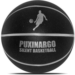 Silent Basketball Size 7 (29.5") Upgrade Dribble Dream Si-Lent Basketball, Foam Basket-Ball No Noise, Quiet Basket-Ball Dribbling Indoor, Training Ball for Indoor Activities, Gift for Youth (Black)