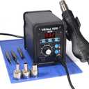 YIHUA 959D-Digital Hot Air Rework Station, High Power with 3 Memories, Airflow Efficiency, F /C Display, Accurate Temp.(212F~932F), Brushed Aluminum Panel & Safety Features