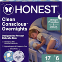 The Honest Company Comfort Dry Overnight Diapers, Up to 12 Hours Protection, Hypoallergenic, Fragrance-Free, Cozy Cloud + Star Signs, Club Box Size 6 (35+ lbs), 17 Count
