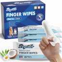 Dog Finger Wipes, 120 Count Ear Cleaner for Dogs Cats Bathing Wipes, Pet Dental Clean Finger Wipes, Natural Puppy Eye Wipes | Soothes Itchy Dry Skin, Coconut Scent Dog Ear Infection Treatment