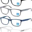 OLOMEE Blue Light Blocking Reading Glasses Men Large Oversized Square Readers Wide fit Cheaters for Men W/Big Head/Large Face 1.0 x