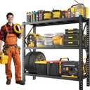 Garage Shelving 1800LBS Heavy Duty Shelving Units and Storage Shelves Adjustable 3 Tier Metal Shelving for Kitchen,Utility Room and Basement, 19.7" D x 63" W x 67" H, Black