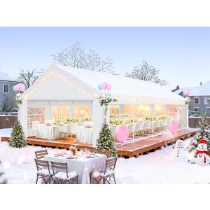 COBIZI 18x30 Party Tent Heavy Duty, Tents for Parties with 6 Removable Sidewalls & 4 Built-in Sandbag, Event Wedding Tent, UV 50+, Waterproof, White