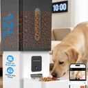 Large Dog Automatic Feeder with Camera: 12L/50 Cups Home Smart Dog Feeder for 20 Days Feeding - Anti-Clog with 20mm Wide Chute for Big Breed Owner