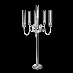 Acrylic Candelabra Centerpieces for Tables, 37.4in Tall 6 Arm Acrylic Candle Holder for Taper LED Candles, Clear Candlestick Holder for Wedding Centerpiece Decor Party Event Reception Decoration