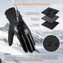 Winter Gloves Women with Touchscreen Fingers,Gloves for Women Water-Resistant with Anti-Slip Leather