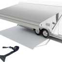 RV Awning Fabric Replacement,Camper Trailer Motorized Awning Replacement for Motorhome,Heavy Duty Weatherproof 18.5oz Outdoor Vinyl RV Canopy 18'(Fabric 17'2") Grey Fade