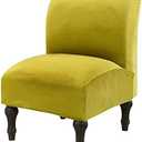MIFXIN Armless Accent Chair Cover Velvet Stretchy Slipper Chair Slipcover Removable Washable Furniture Protector for Living Room Home Hotel (Grass Yellow)