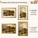 upsimples 11x17 Picture Frame, Vintage Frames Decor, 1Pack Gold | Fit 9x15 and 11 x 17 Poster, Wall or Tabletop Display, Antique-style Decoration, Rustic Farmhouse Decor, For Weddings