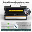 95kPa Vacuum Sealer Machine with AquaLock Technology, for Moist Seals, 2X Seal & 130W, Fully Automatic Food Sealer, Built-In Cutter, Bag Storage & Hose, Precision Sealing, 2 Bag Rolls,Stainless Steel