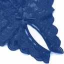 Women One Piece Lingerie Sexy Teddy V Neck Bodysuit Lace Nightie (Blue, XL)